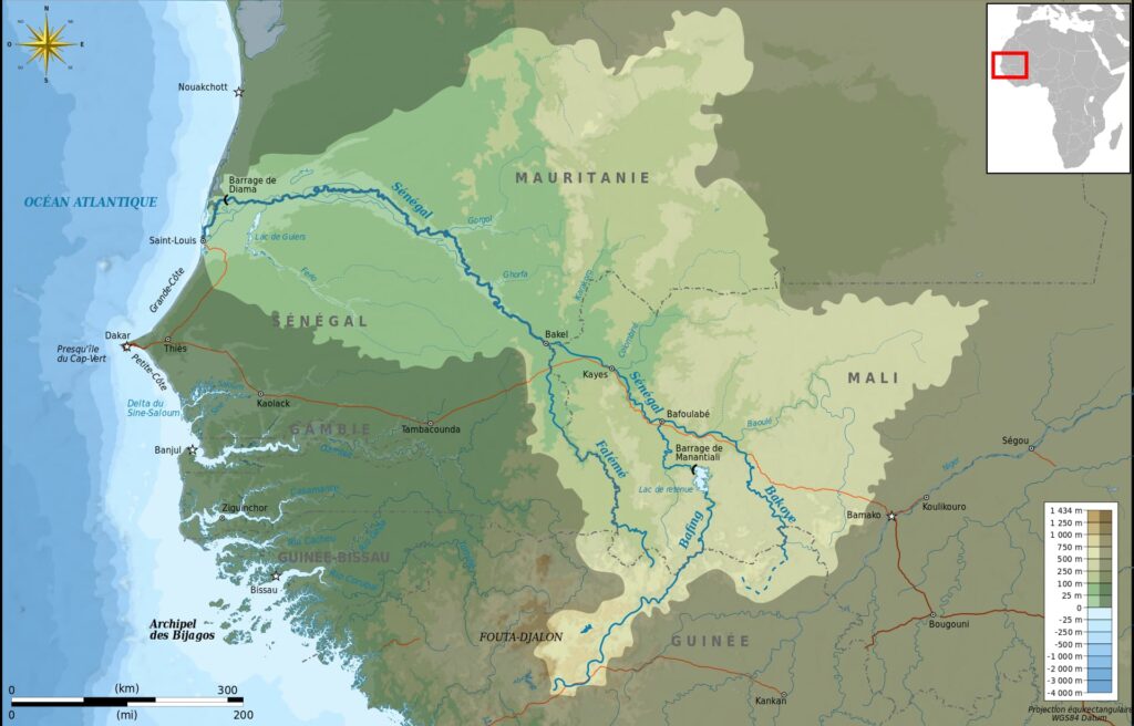 OMVS Senegal drainage basin map fr